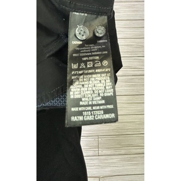 Ted Baker Endurance Mens‎ Black Flip Cuff  Trim Fit Shirt Woven Cotton M - Picture 5 of 9